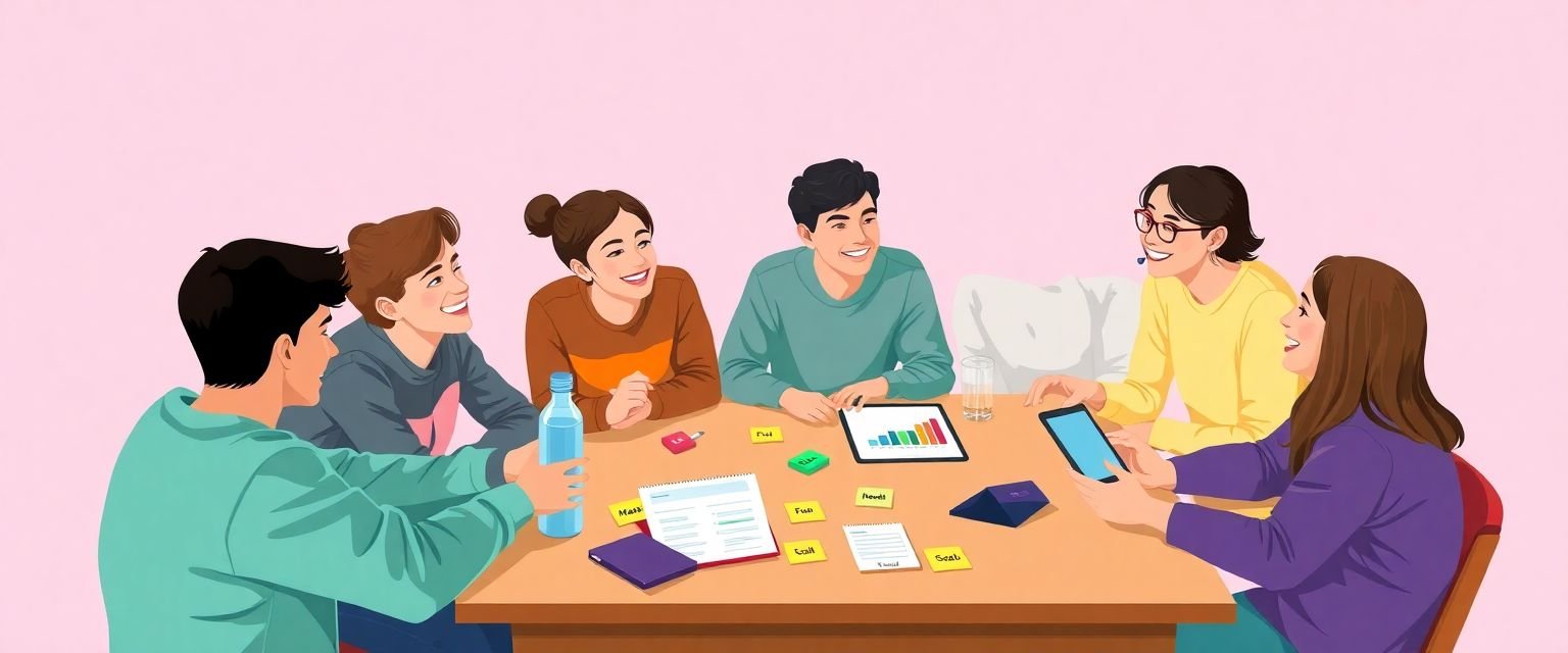 Teen student checking their budget on a notebook and phone